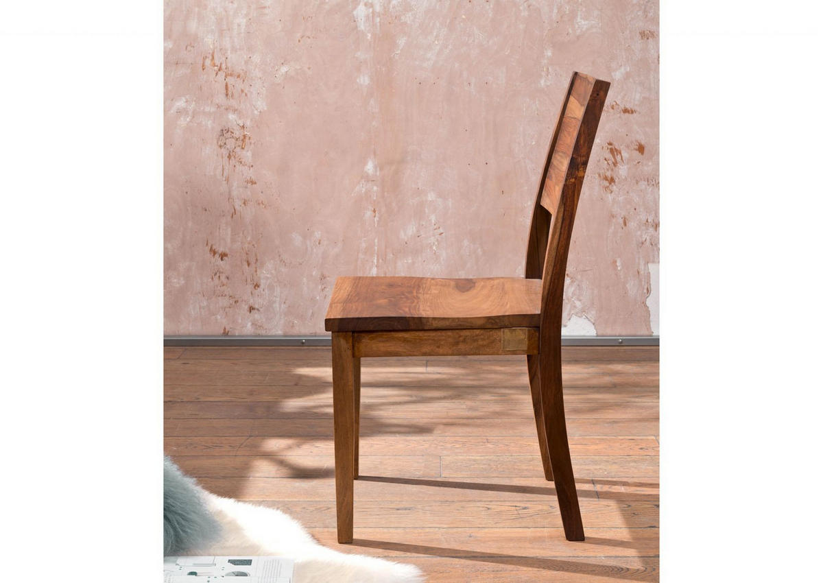 STUHL Massivholz 45 x 47 x 90 cm braun SYDNEY #133 - Braun, Holz (45/90/47cm) - Massivmoebel24