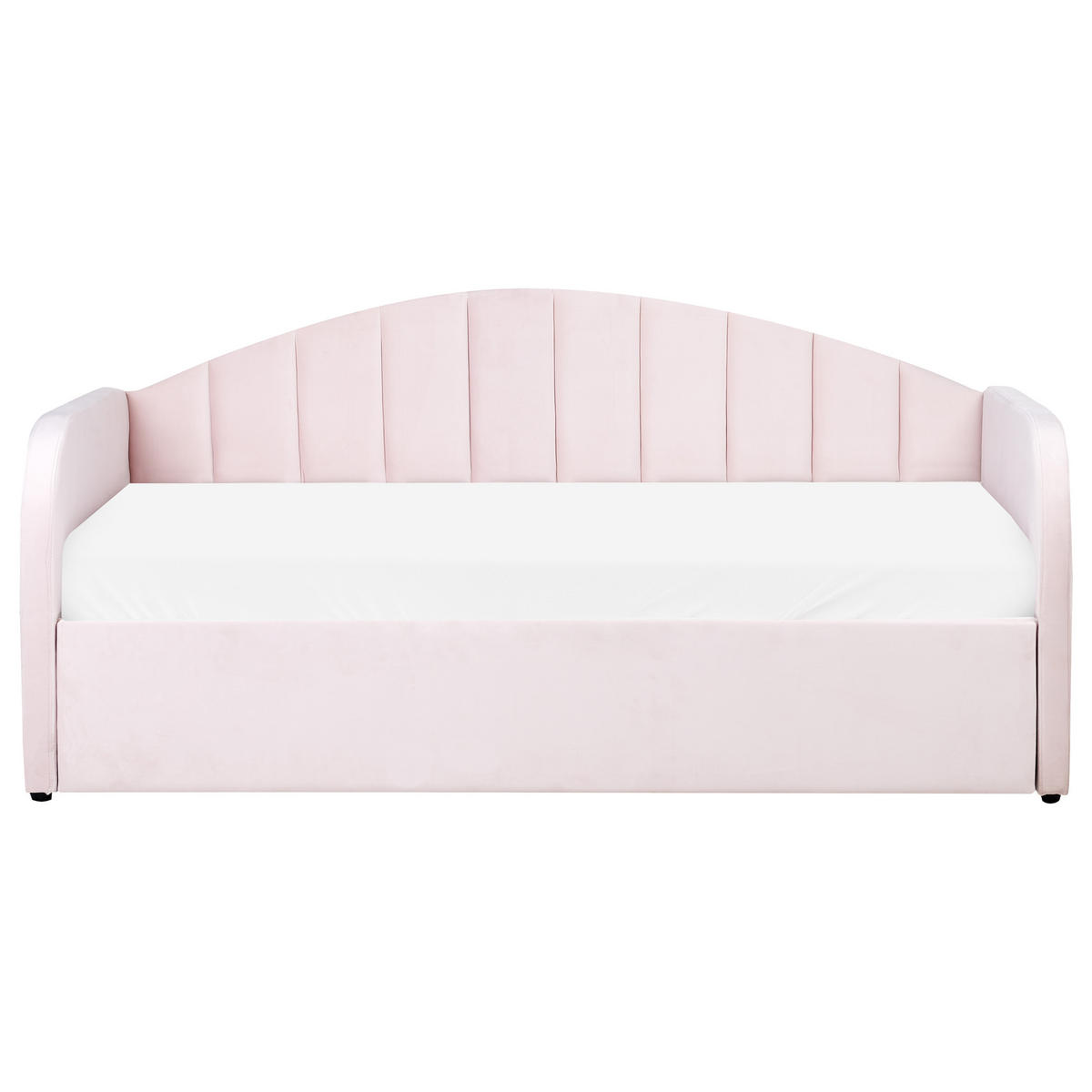 TAGESBETT 90/200 cm Pastellrosa Eyburie - Pink, Textil (90/200cm) - Beliani