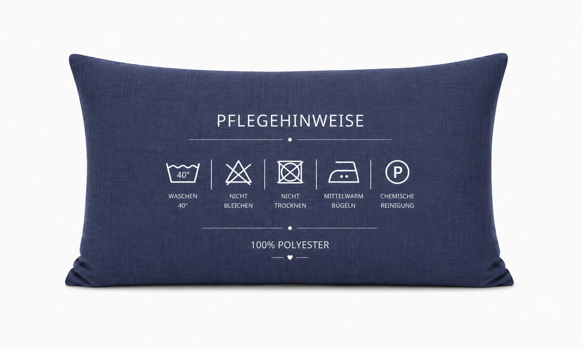 KISSENBEZUG Leinenoptik 30/50 cm Blau - Blau, Textil (30/50cm) - TiborTex
