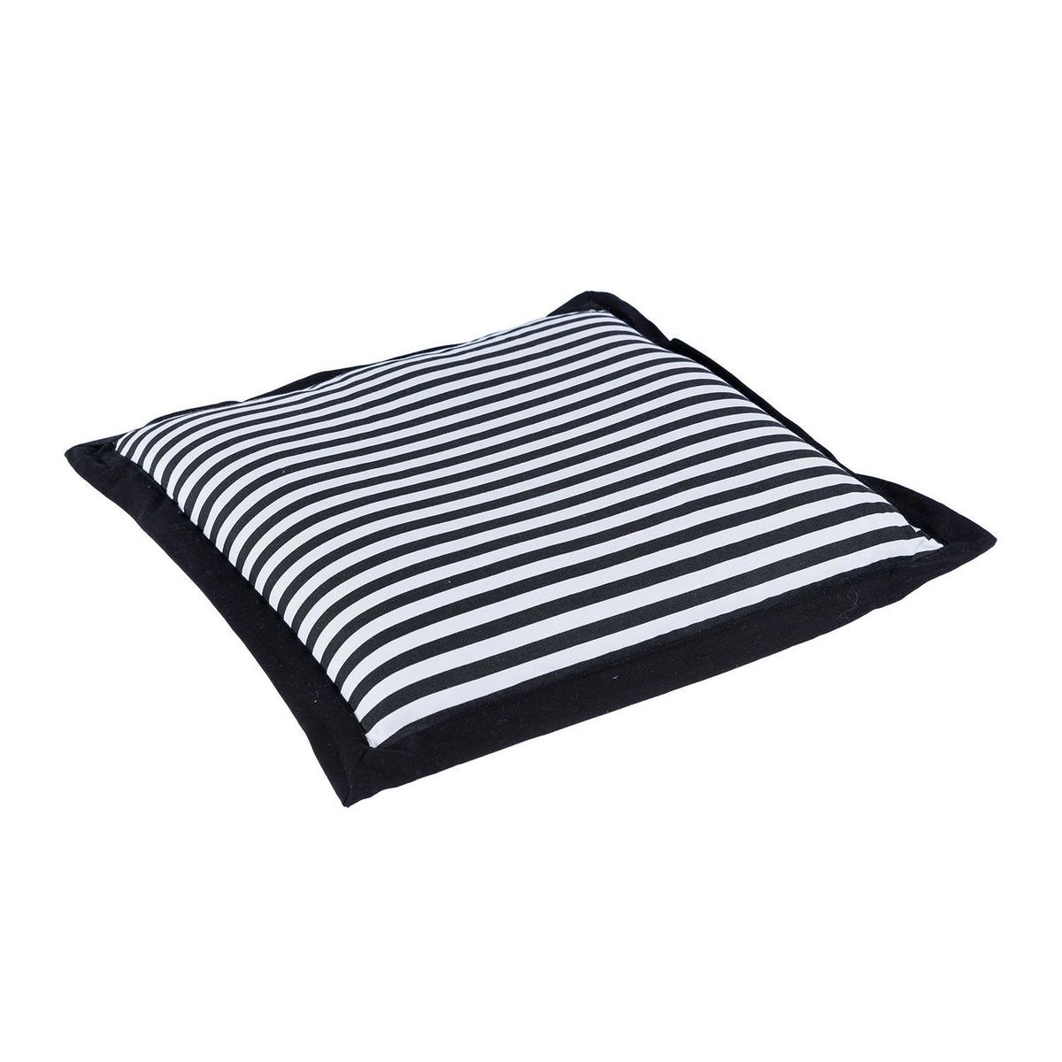 SITZKISSEN schwarz-weiß gestreift, 40/40/5 cm - Schwarz, Textil (40/40/5cm) - Homescapes