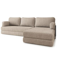 ROHOVÁ SEDAČKA LEA modulární Boneless pohovka s funkcí spaní, béžová QUELLE 05 - béžová, textil (270/160cm) - MASSENO