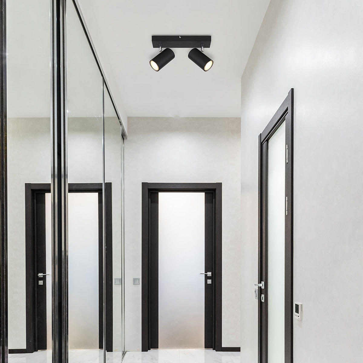 DECKENLEUCHTE Metall Schwarz matt - Schwarz, Metall (26/6/12cm) - Globo Lighting