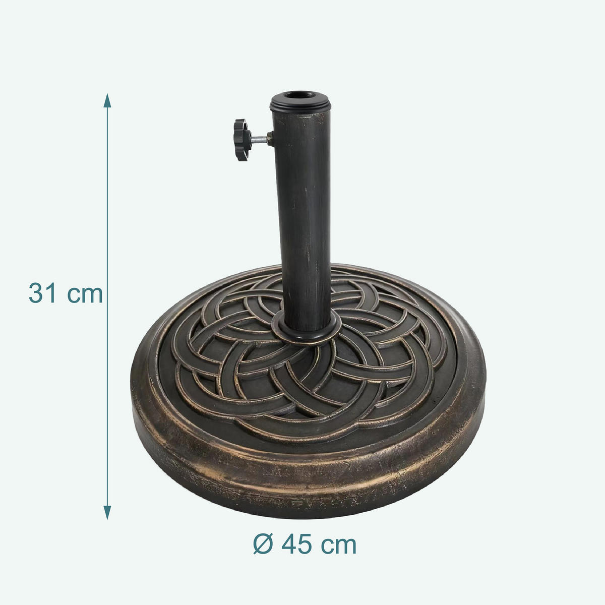 SCHIRMSTÄNDER - Schwarz, Kunststoff/Metall (45/45cm) - Relaxdays