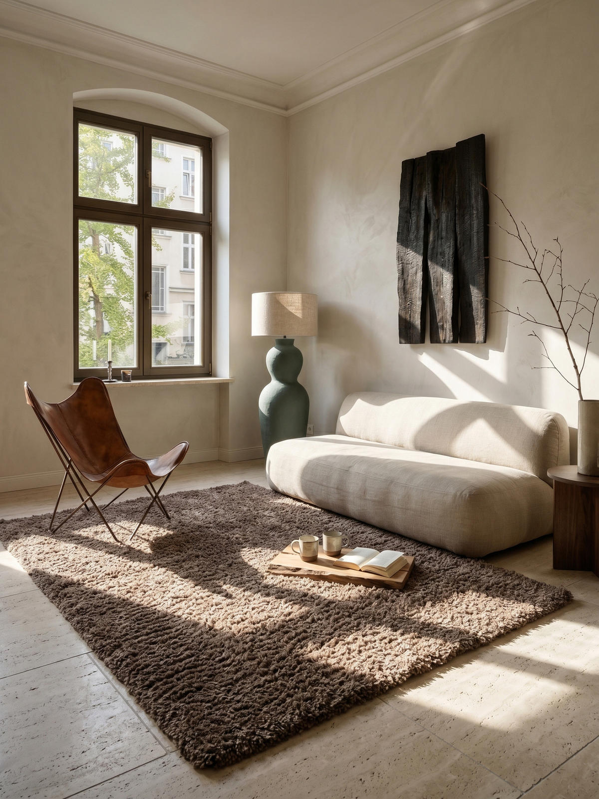 TEPPICH Hochflor Unifarben Polypropylen Wohnzimmer Shaggy Mokka Rechteckig 300x400 - Braun, Textil (400/300cm) - KADIMA DESIGN