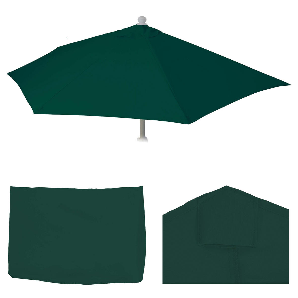 BEZUG FÜR SONNENSCHIRM HALBRUND Grün - Grün, Textil (260/135cm) - MCW