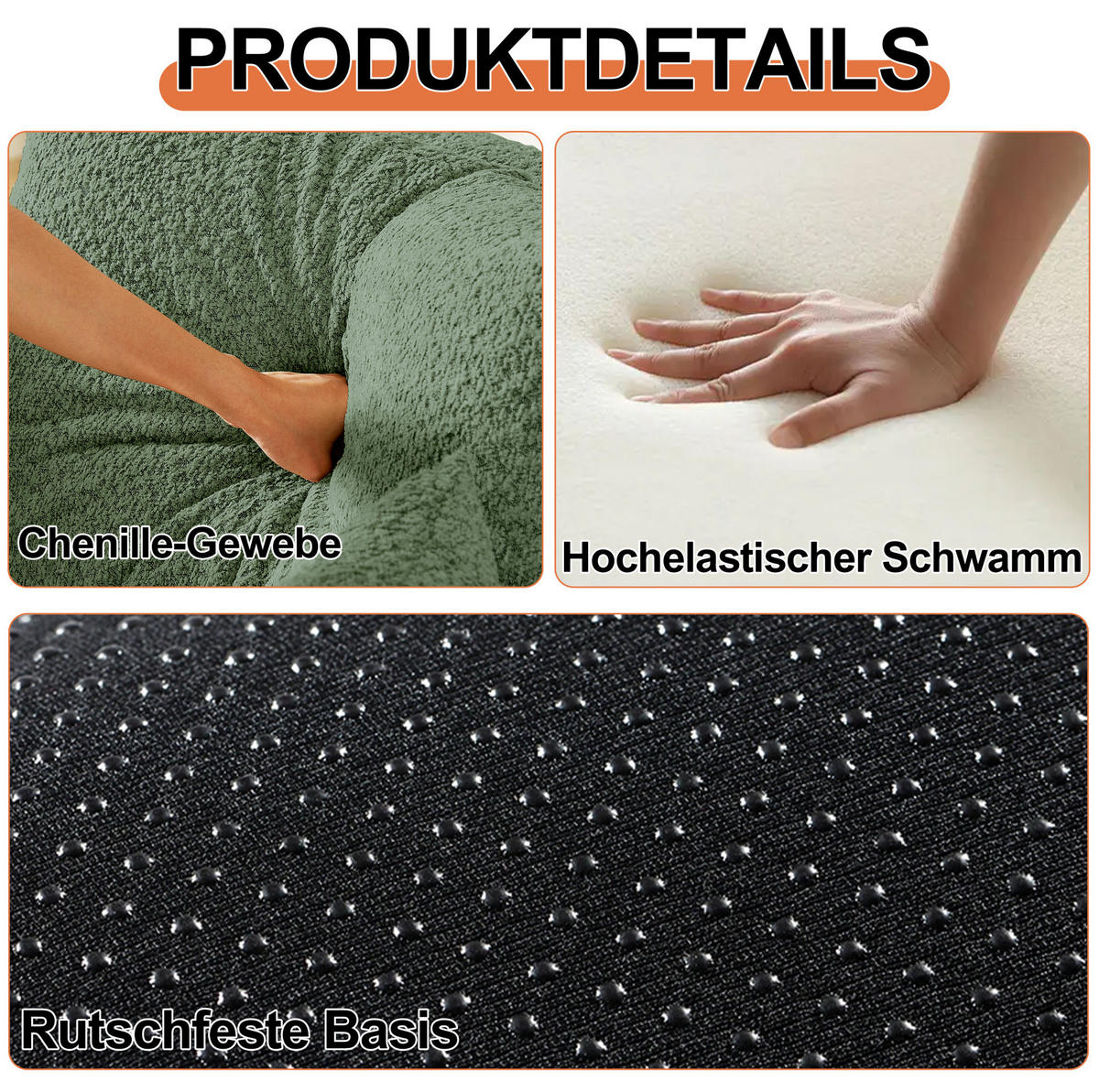 SCHLAFSOFA in Grün – 2-in-1 mit Armlehnenfach und Chenillebezug - Grün, Textil (94/49.5/181.6cm) - BEAOK