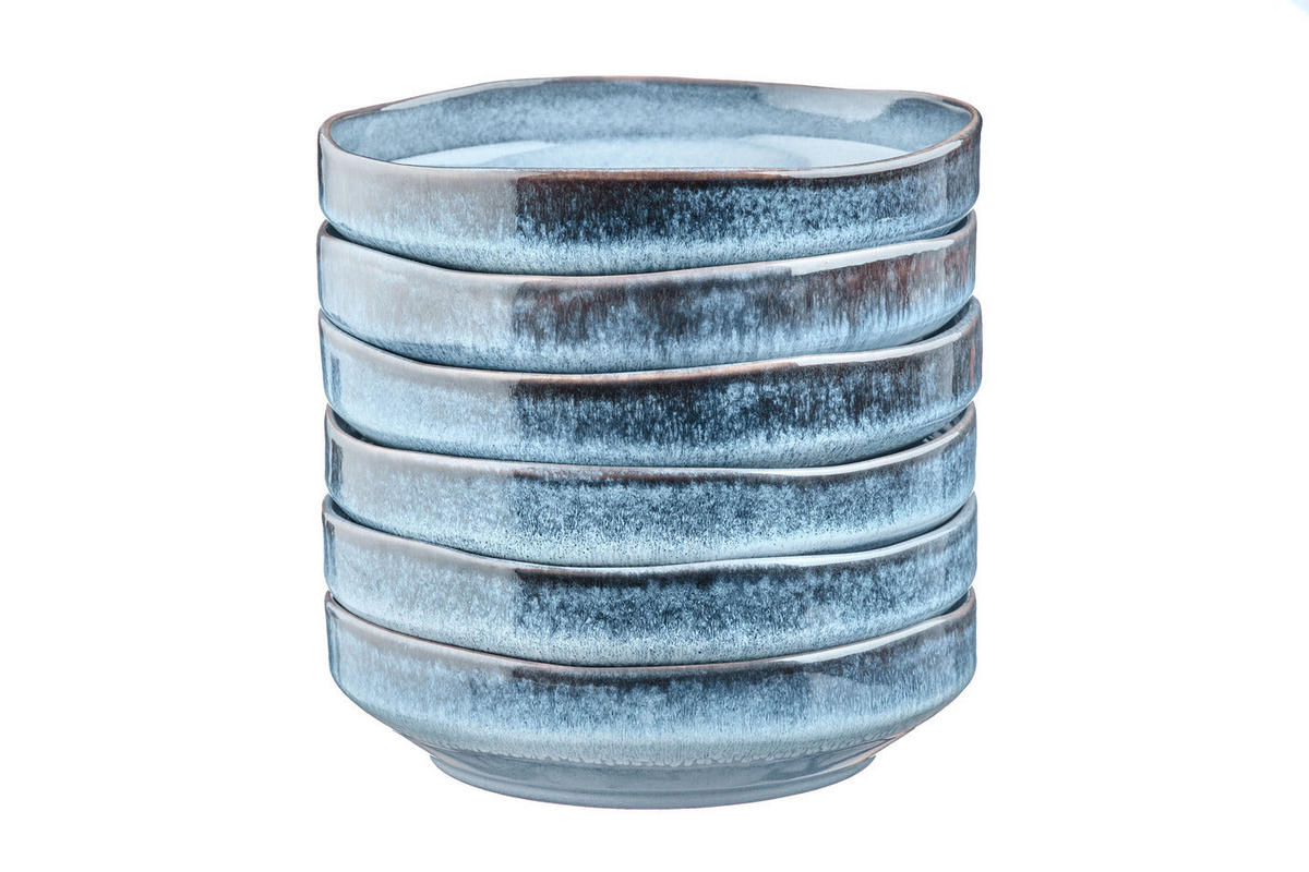 SUPPENTELLER Genesis Ø21cm - 6er-Set - Meer - Blau, Keramik (21cm) - Björn