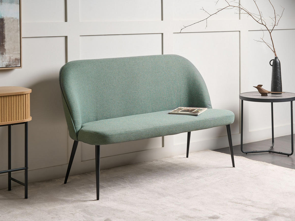 2-SITZER-KÜCHENSOFA hellgrün Osby - Schwarz/Grün, Textil (130/85/49cm) - Beliani