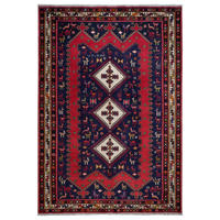 TEPPICH Afshar Blau 243/166 cm Schurwolle - Blau, Textil (166/243cm) - Looma