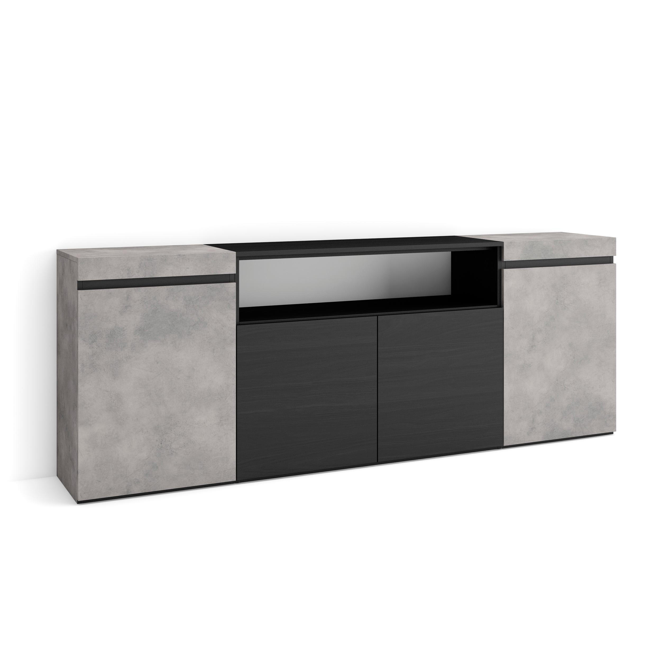 SIDEBOARD zementgrau, 200/35/75cm - Grau, Holzwerkstoff (200/75/35cm) - Skraut Home