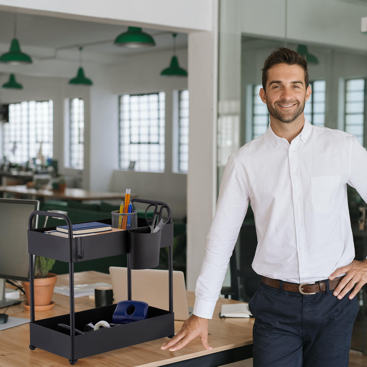 POLIČKA pod drezom - čierna, kov/plast (22/42.5/40cm) - Relaxdays