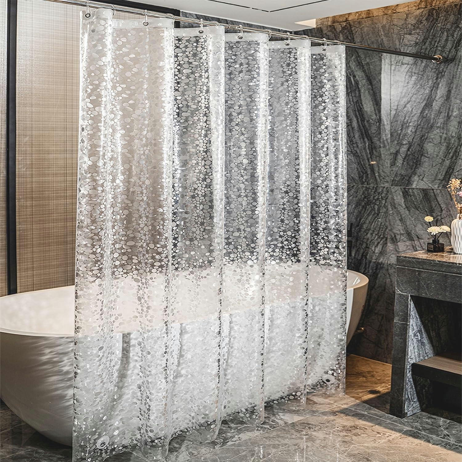 DUSCHVORHANG 180 x 180 cm PEVA Anti-Schimmel Wasserdicht - Transparent, Kunststoff (180/180cm)