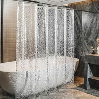 DUSCHVORHANG 180 x 180 cm PEVA Anti-Schimmel Wasserdicht - Transparent, Kunststoff (180/180cm)