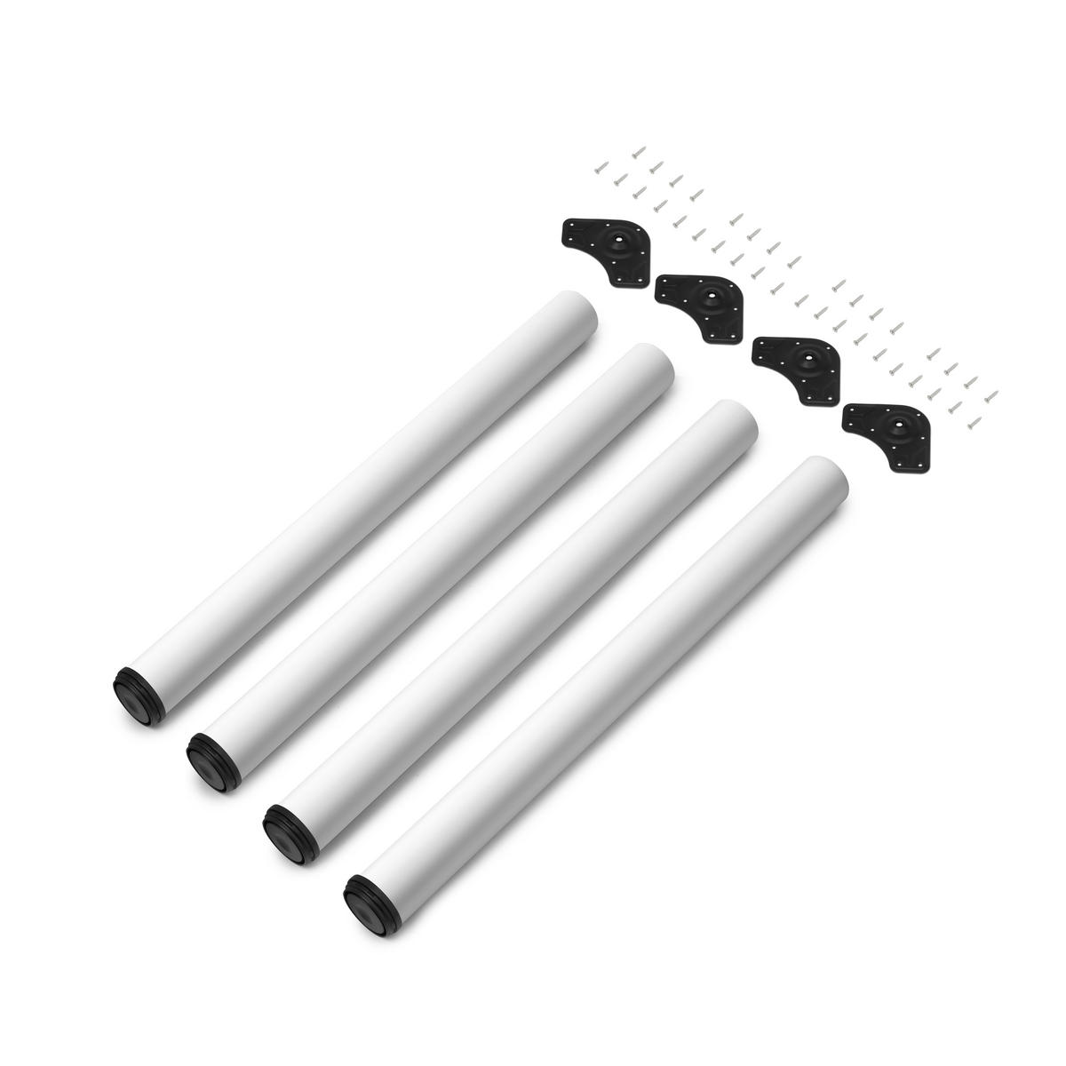 TISCHBEINE, Durchmesser 60mm, H 710mm, Stahl, Weiß lackiert 4er-set - Weiß, Metall (14.2/73/14.2cm) - EMUCA