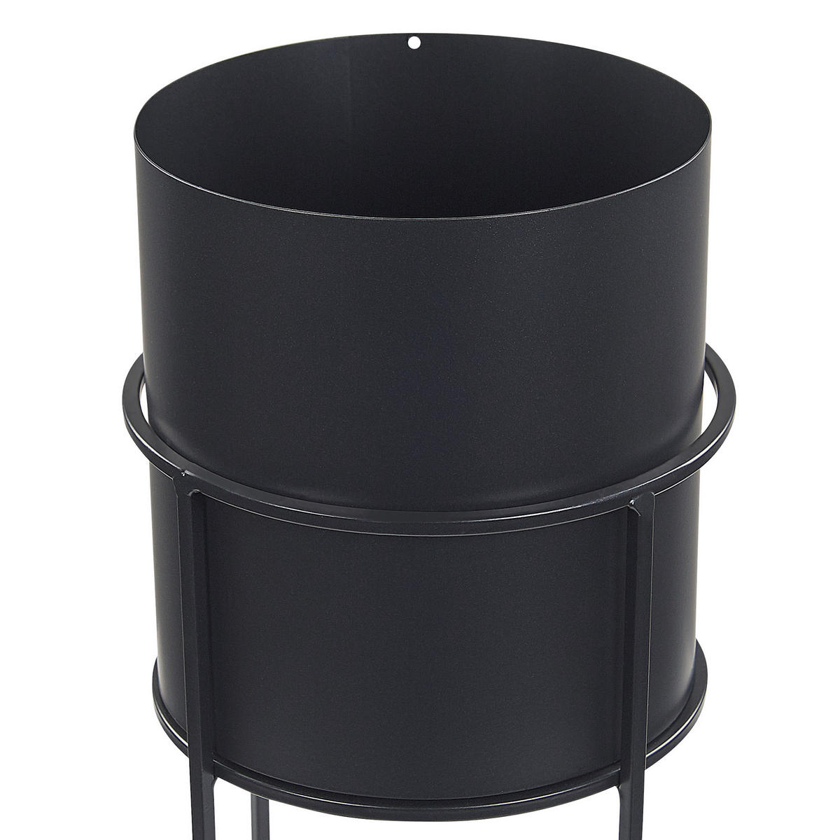 PFLANZENSTÄNDER Metall schwarz 28 cm Milea - Schwarz, Metall (28cm) - Beliani