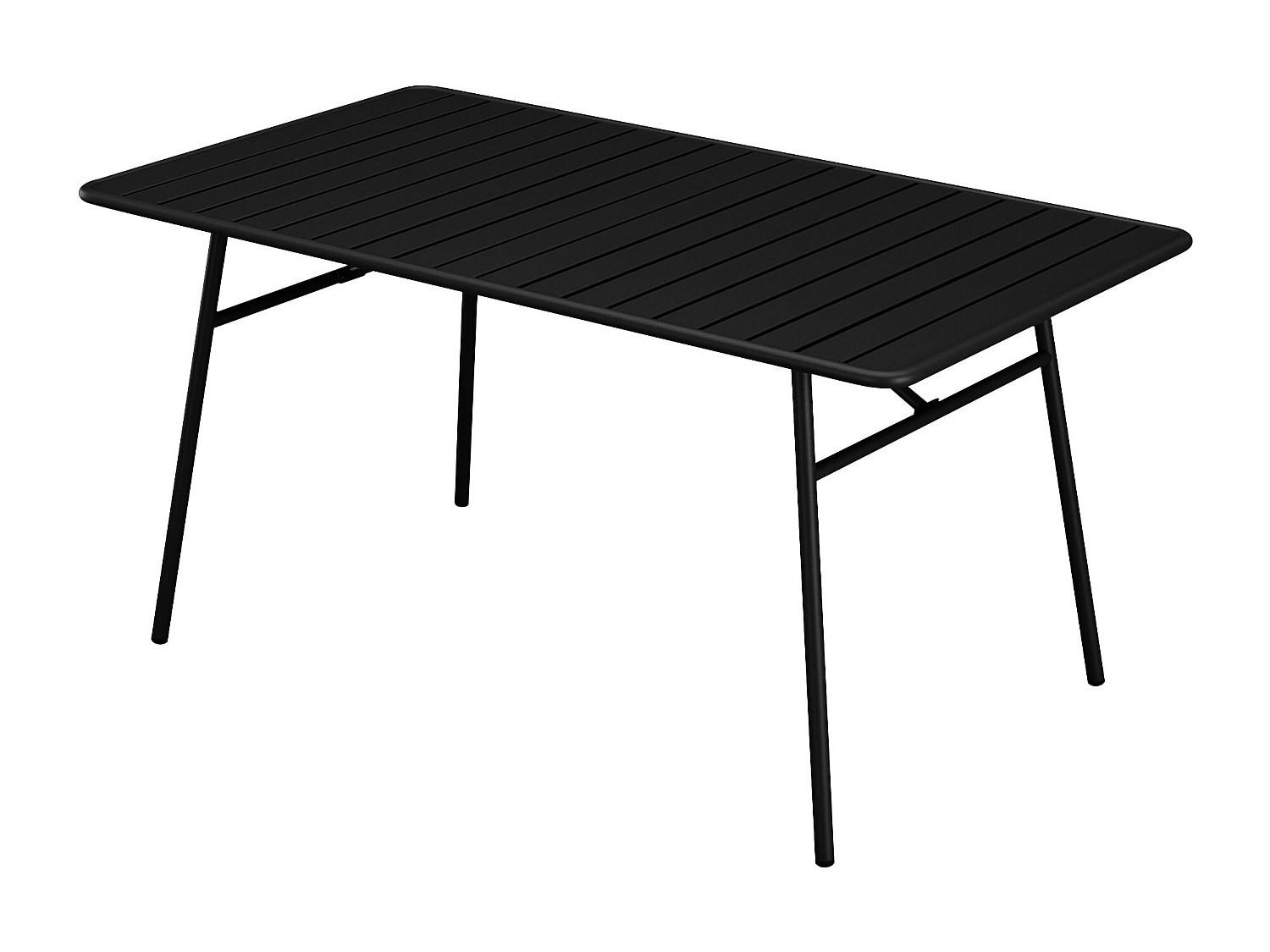 GARTENTISCH - L. 160 cm - Metall - Schwarz - MIRMANDE von MYLIA - Schwarz, Metall (160/80/74.5cm) - Vente-Unique