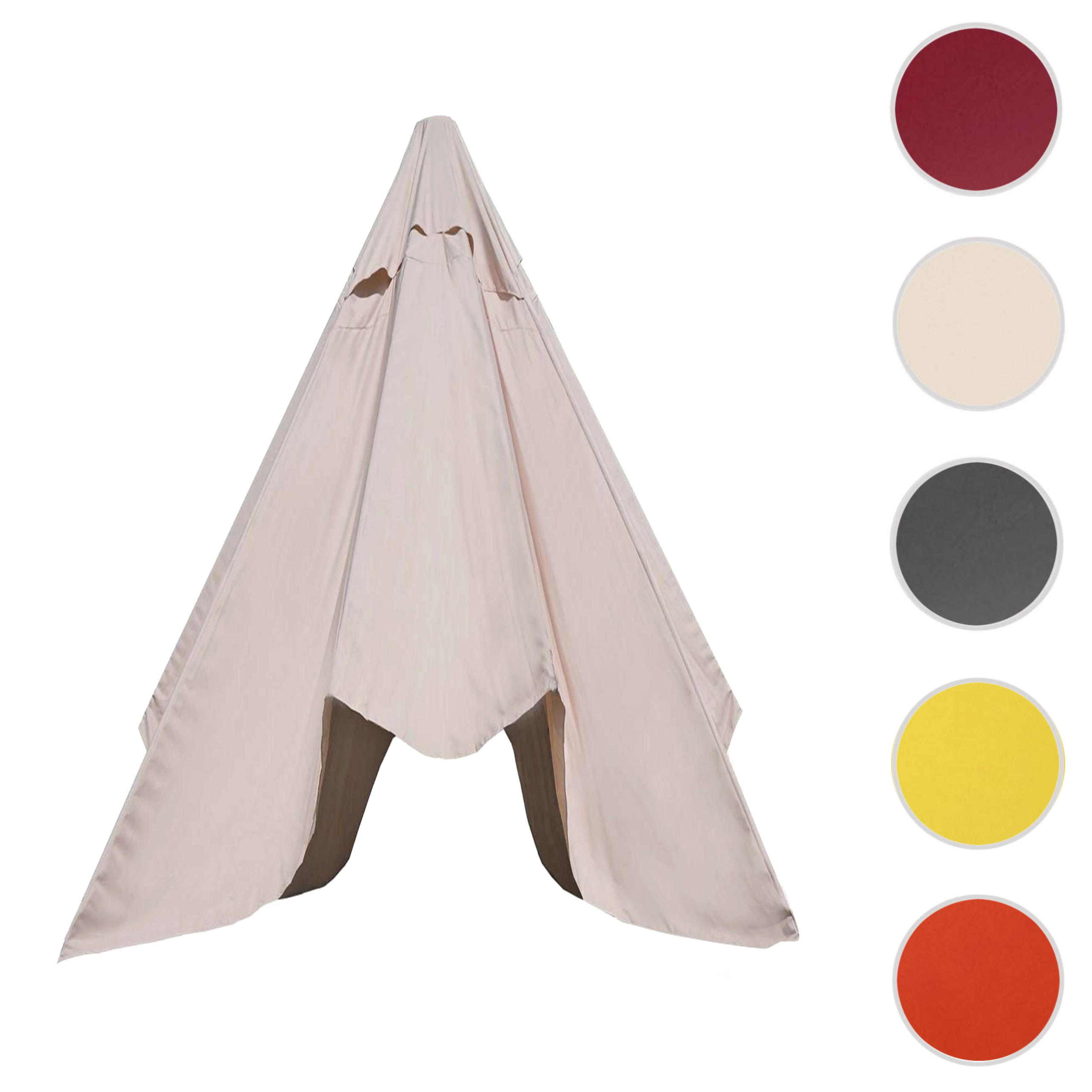 ERSATZ-BEZUG FÜR SCHIRM RUND Cremeweiß - Weiß, Textil (350/350cm) - MCW