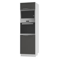 BACKOFEN-HOCHSCHRANK Kvantum D14/RU/60/207 Graphit Matt / Weiß Matt 60 / 59 / 207cm - Graphitfarben/Weiß, Holz/Holzwerkstoff (60/207/59cm) - Feldmann-Wohnen