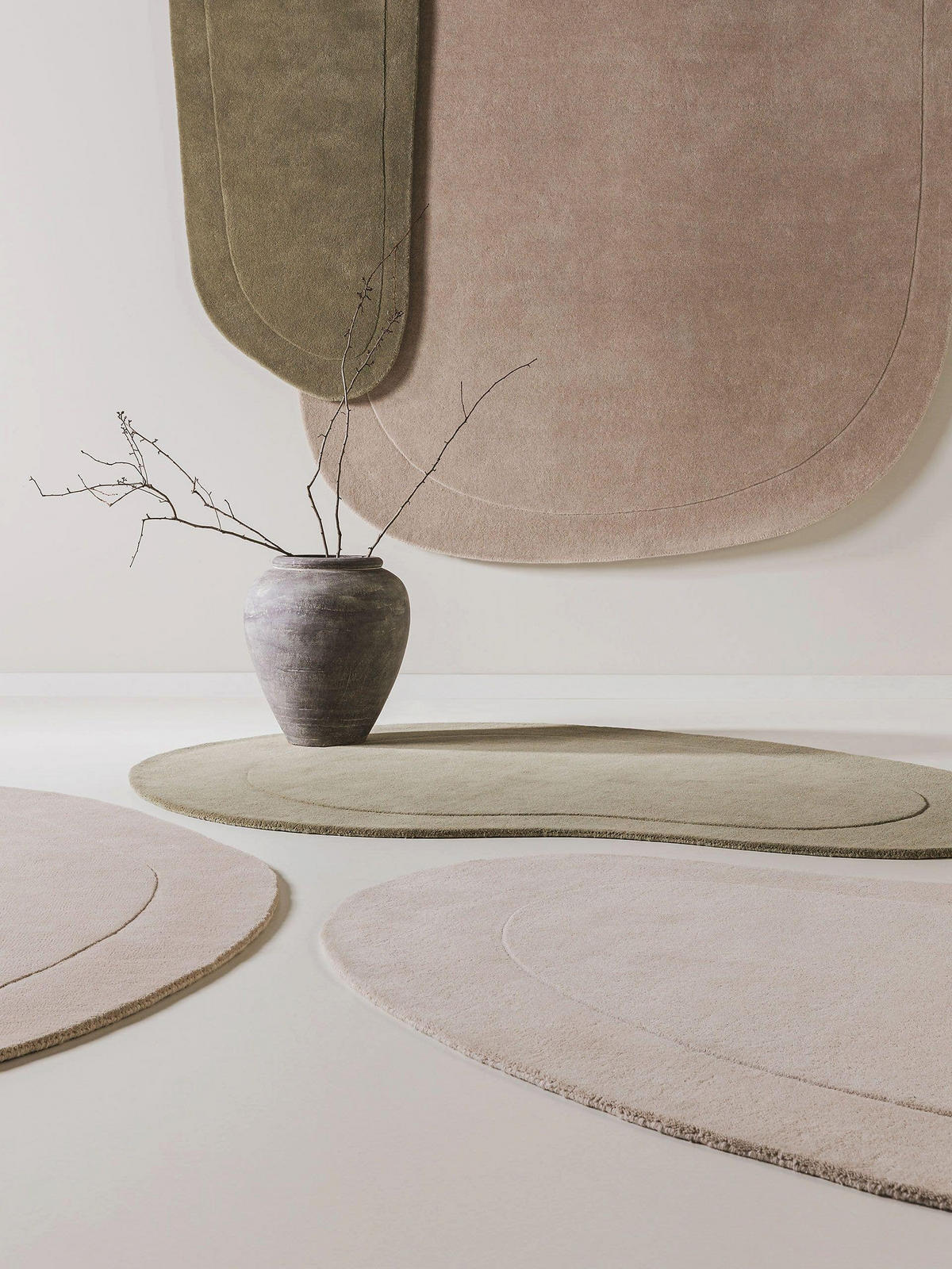 WOLLTEPPICH Shape Cream ø 200 cm rund - Creme, Textil (200/200cm) - benuta Pure