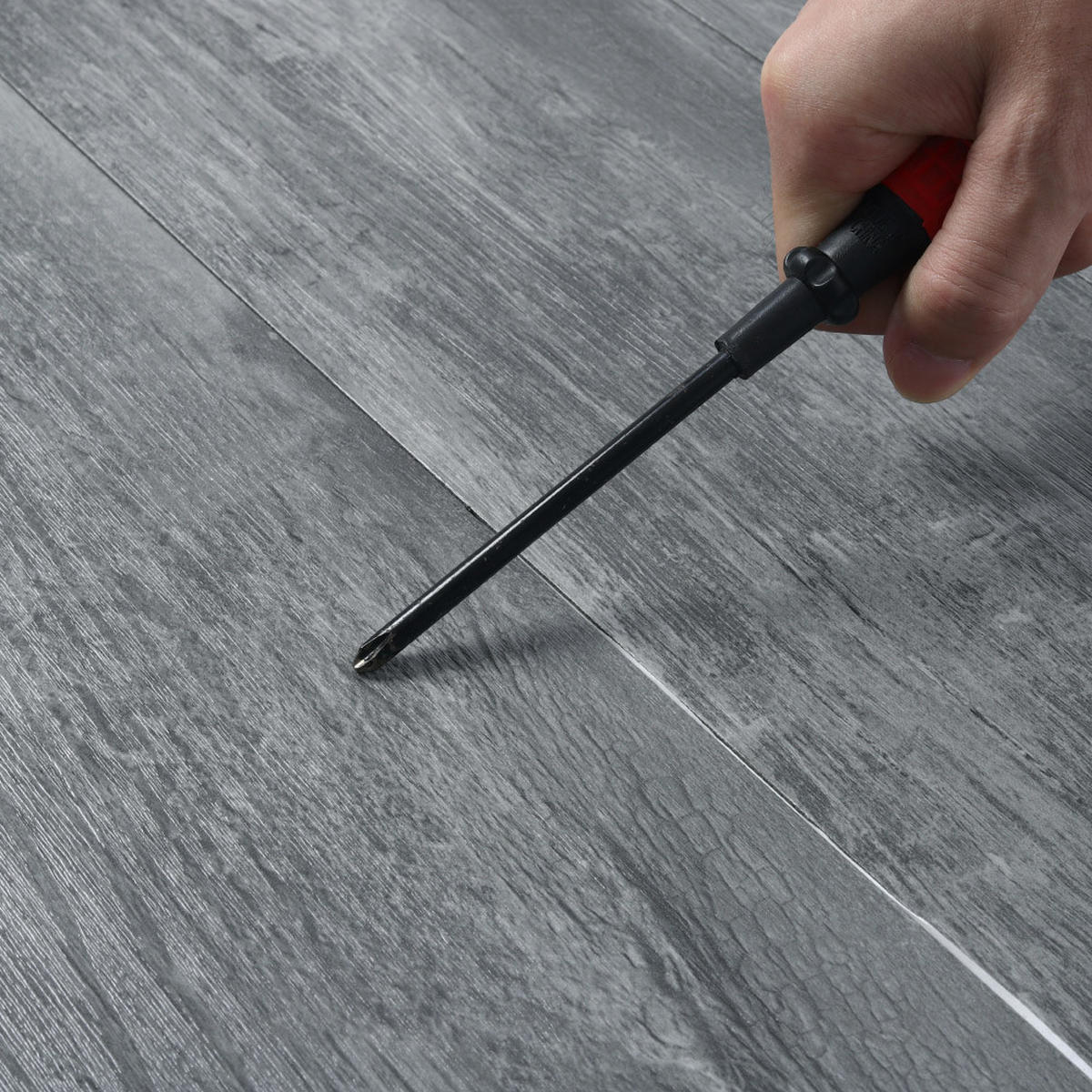 VINYLBODEN 5m²/36-TLG. selbstklebend PVC - Dunkelgrau, Kunststoff (0.2/91.5/15.2cm) - Livingandhome