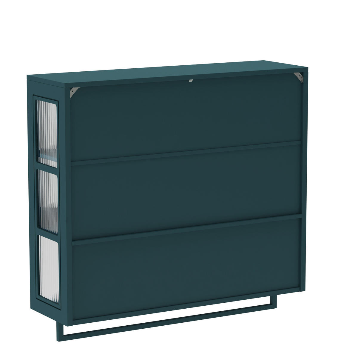 KÜCHENOBERSCHRANK 88x26x82.5 cm Dunkelgrün aus Sicherheitsglas mit 2 Türen & Handtuchstange - Dunkelgrün, Holzwerkstoff (88/82.5/26cm) - Modfu