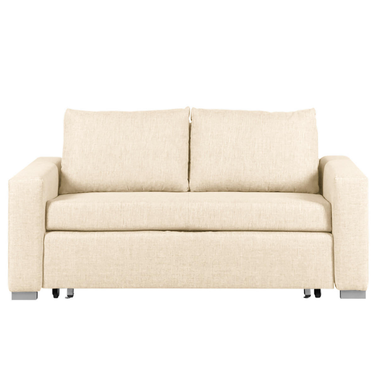 SCHLAFSOFA - Silberfarben/Creme, Textil (153/90/90cm) - home24