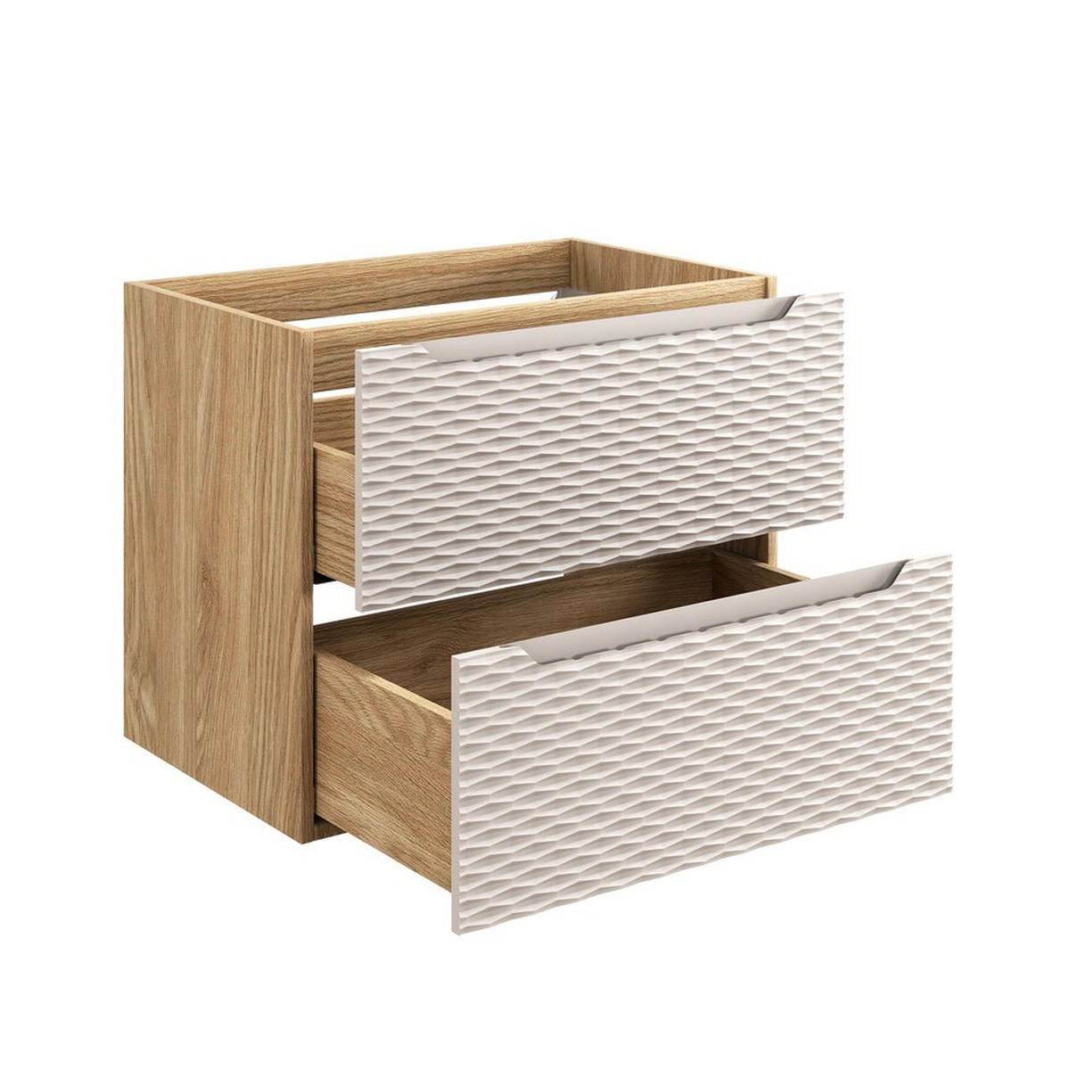 WASCHBECKENUNTERSCHRANK 70 cm 2 Teile - Ocean Beige O BM442 in Beige / Geölter Eiche - Beige, Holz (70/57/46cm)