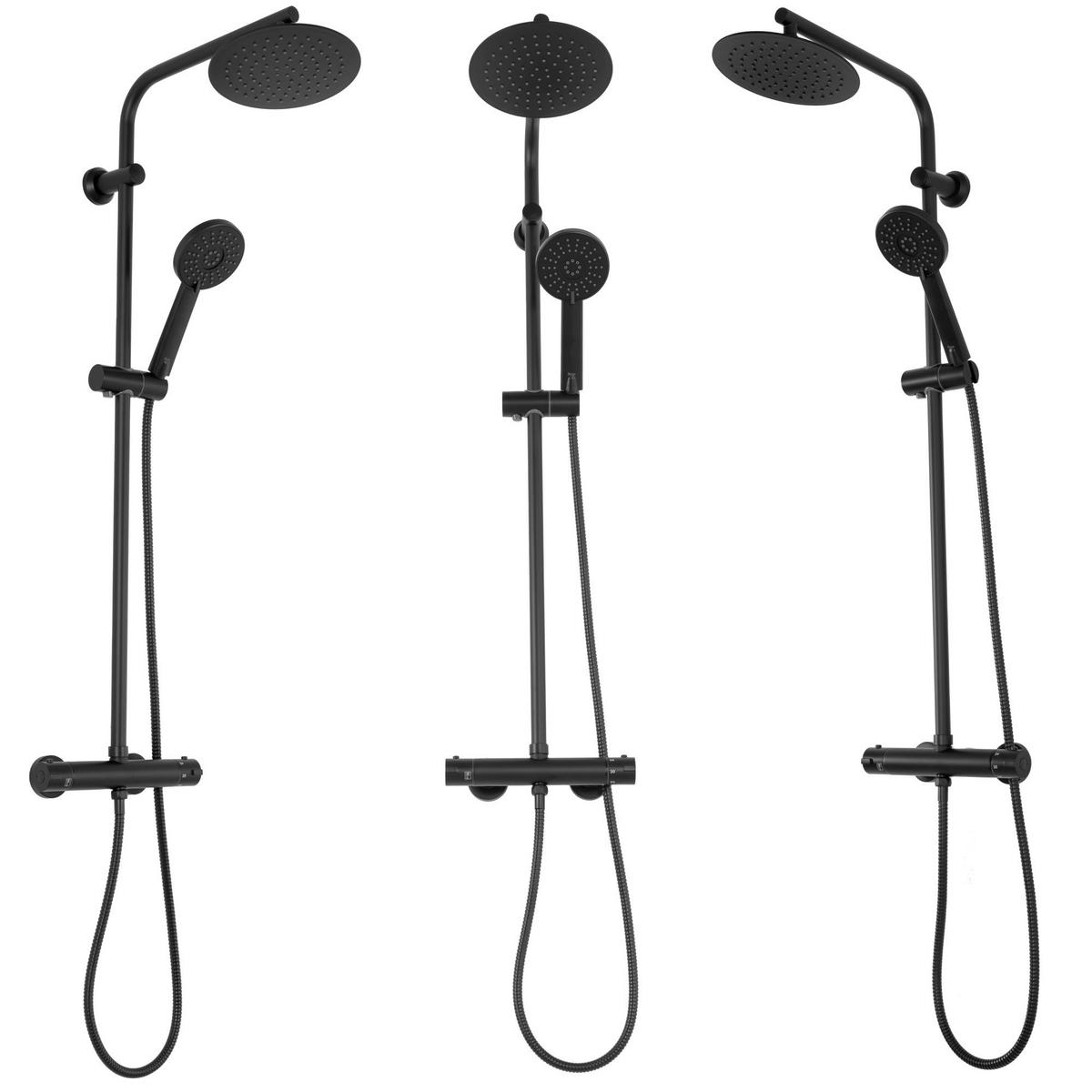 DUSCHSET Rea Bliss Black - Schwarz, Metall (27.5/100/38.5cm) - REA