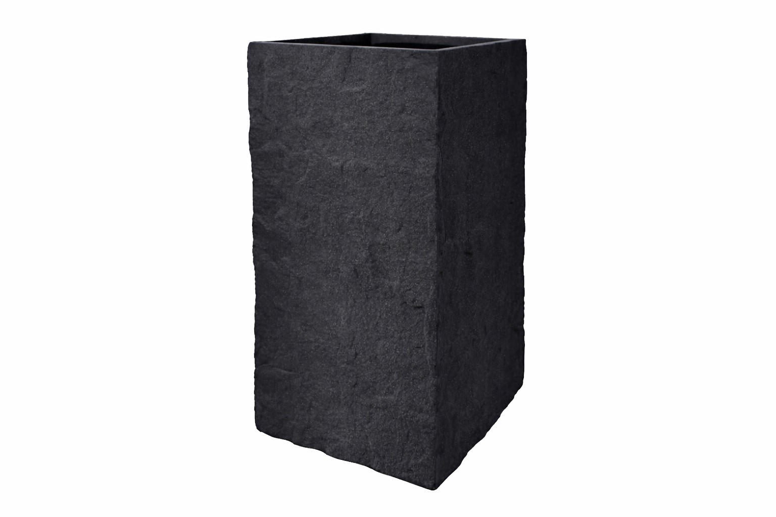 PFLANZKASTEN The Rock 36x72 cm, Steinoptik Anthrazit, Fiberstone - Anthrazit, Kunststoff (36/72/36cm) - dasmöbelwerk