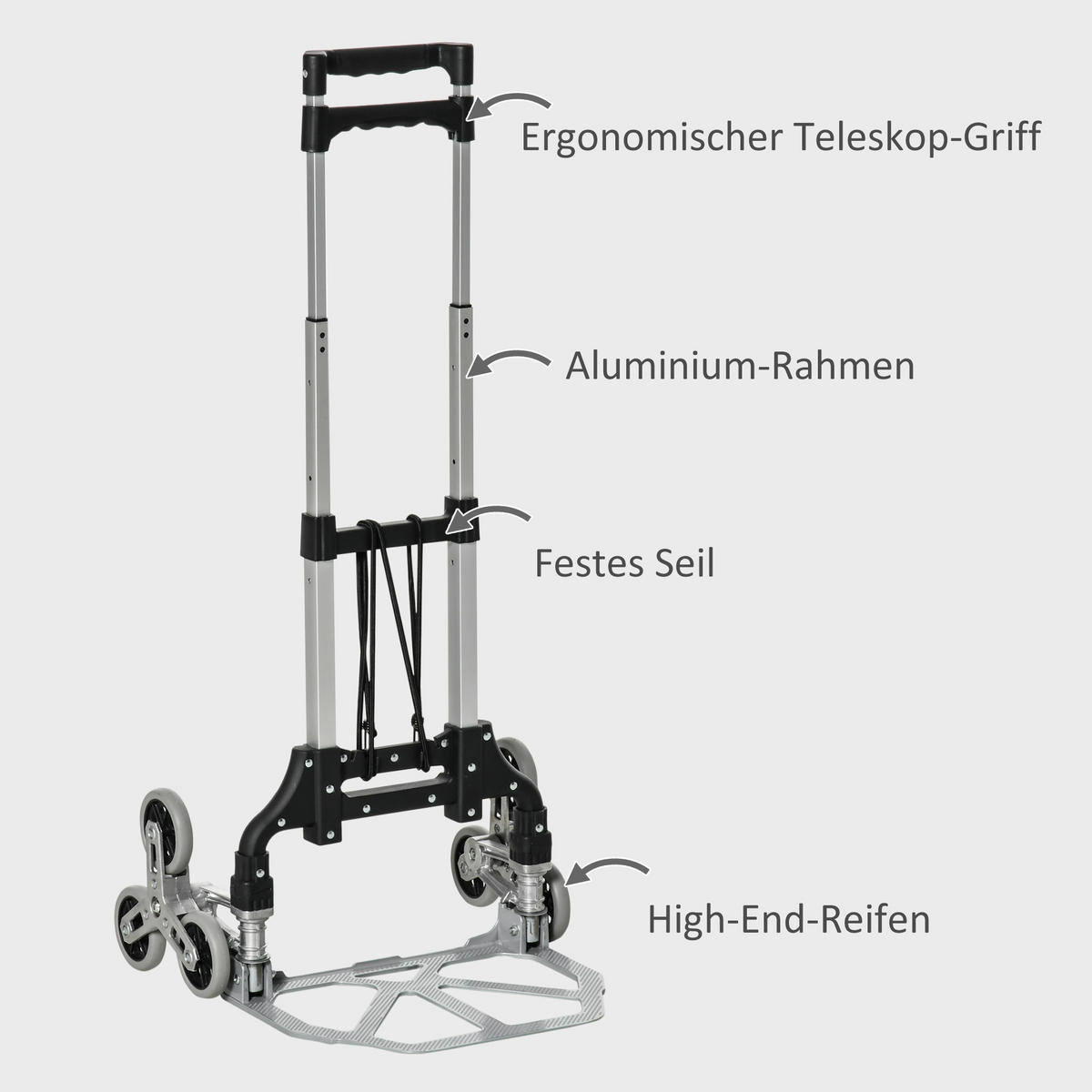 KLAPPBARER Treppensteiger, Silber - Multicolor, Metall (47/100/47cm) - DURHAND