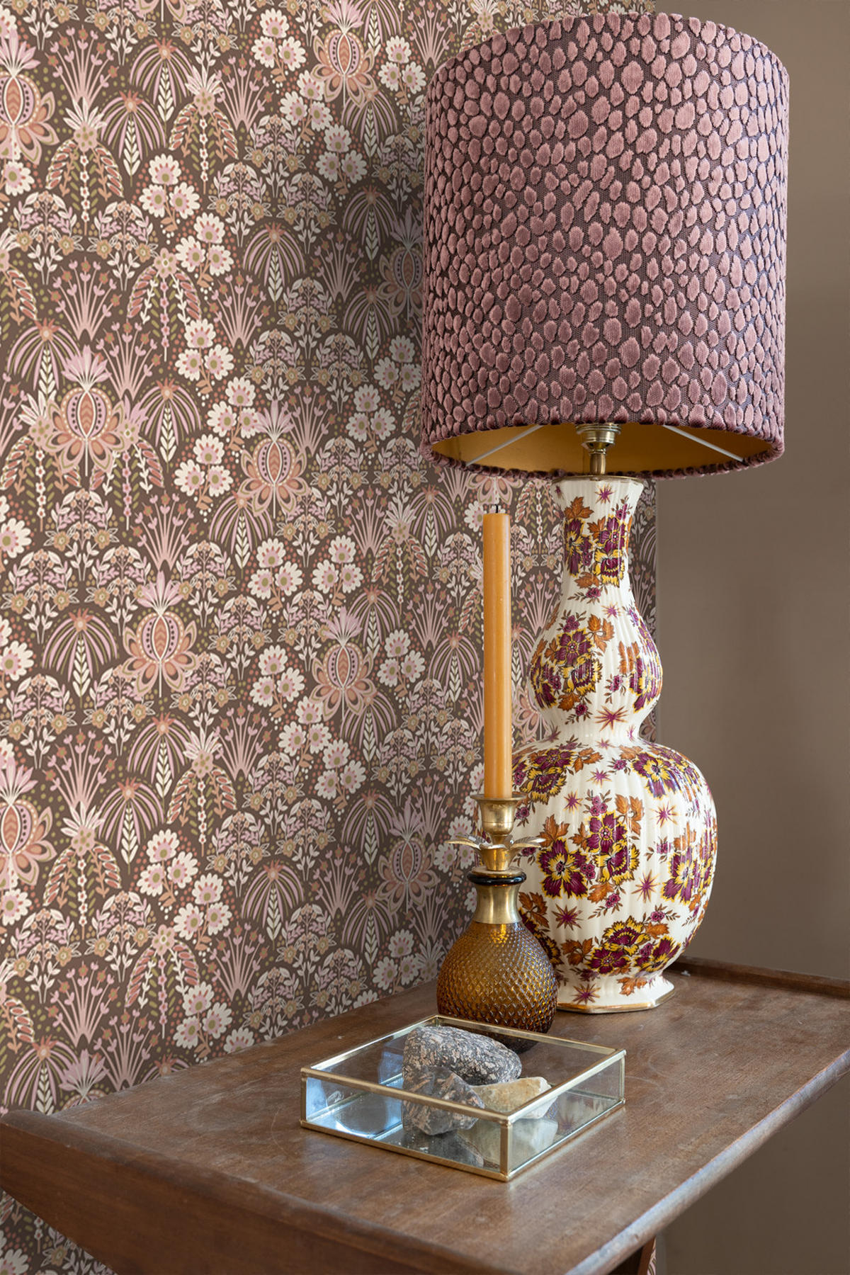 TAPETE Blumenmuster im Jugendstil 50 x 900 cm - Lila, Papier (50/900cm) - ESTAhome