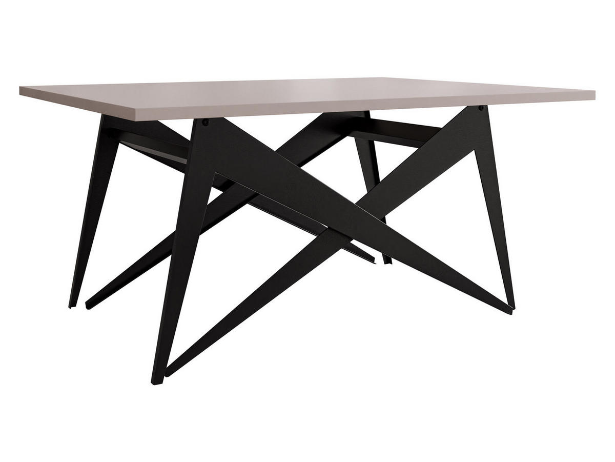 2-IN-1 COUCHTISCH UND ESSTISCH Xena - Kaschmir/Schwarz, Holzwerkstoff/Metall (70/90/45cm) - MIRJAN24