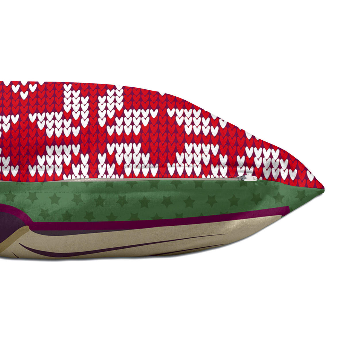 KISSENBEZUG merry christmas 50x30 cm mehrfarbig - Multicolor, Textil (50/30cm) - Happy Friday