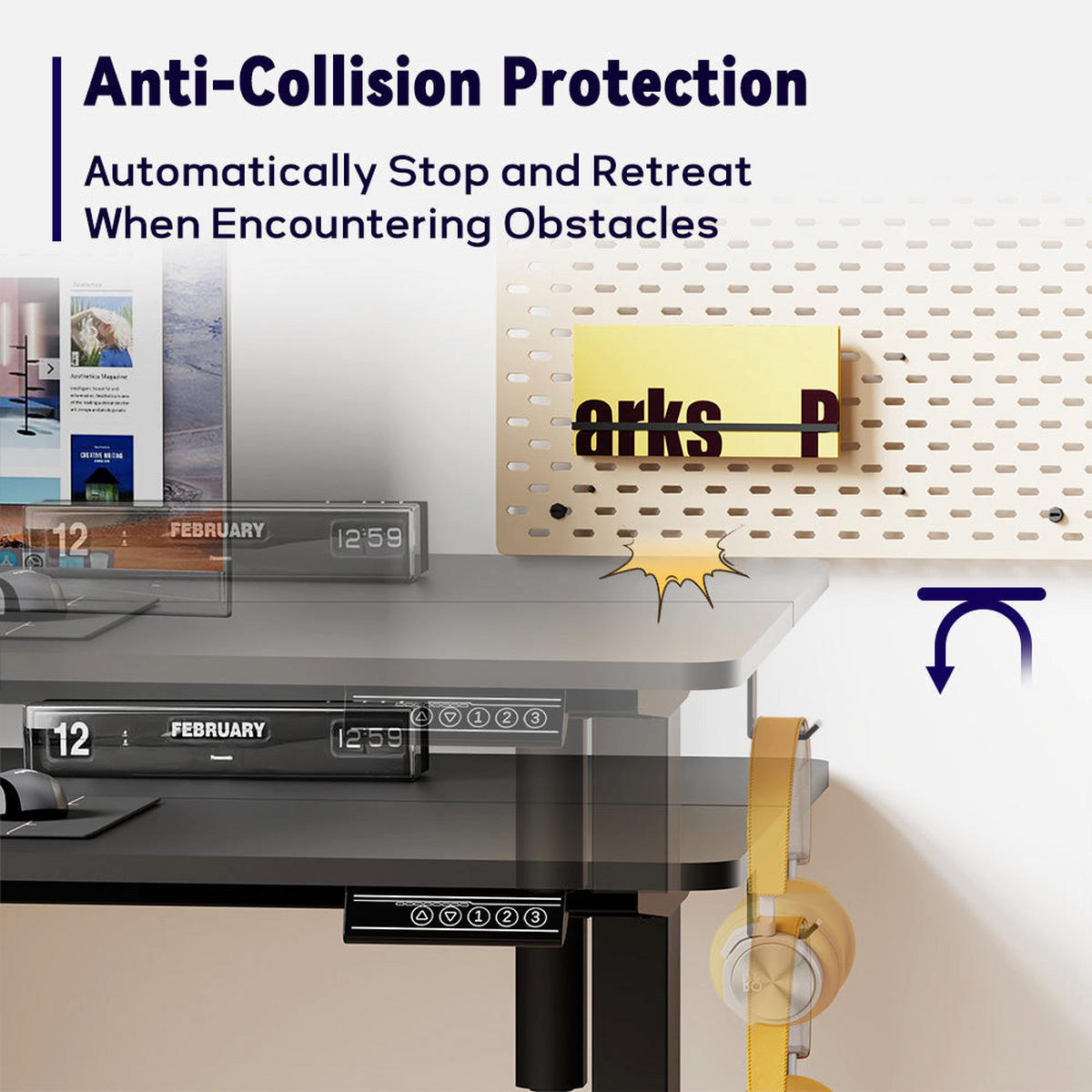 Schreibtisch elektrisch höhenverstellbar, 120x60cm - Schwarz, Metall (120/60/116cm) - Rattantree