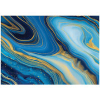 FOTOTAPETE Marmor Glanz Blau 350x250 cm - Multicolor, Papier (350/250cm) - Wallarena
