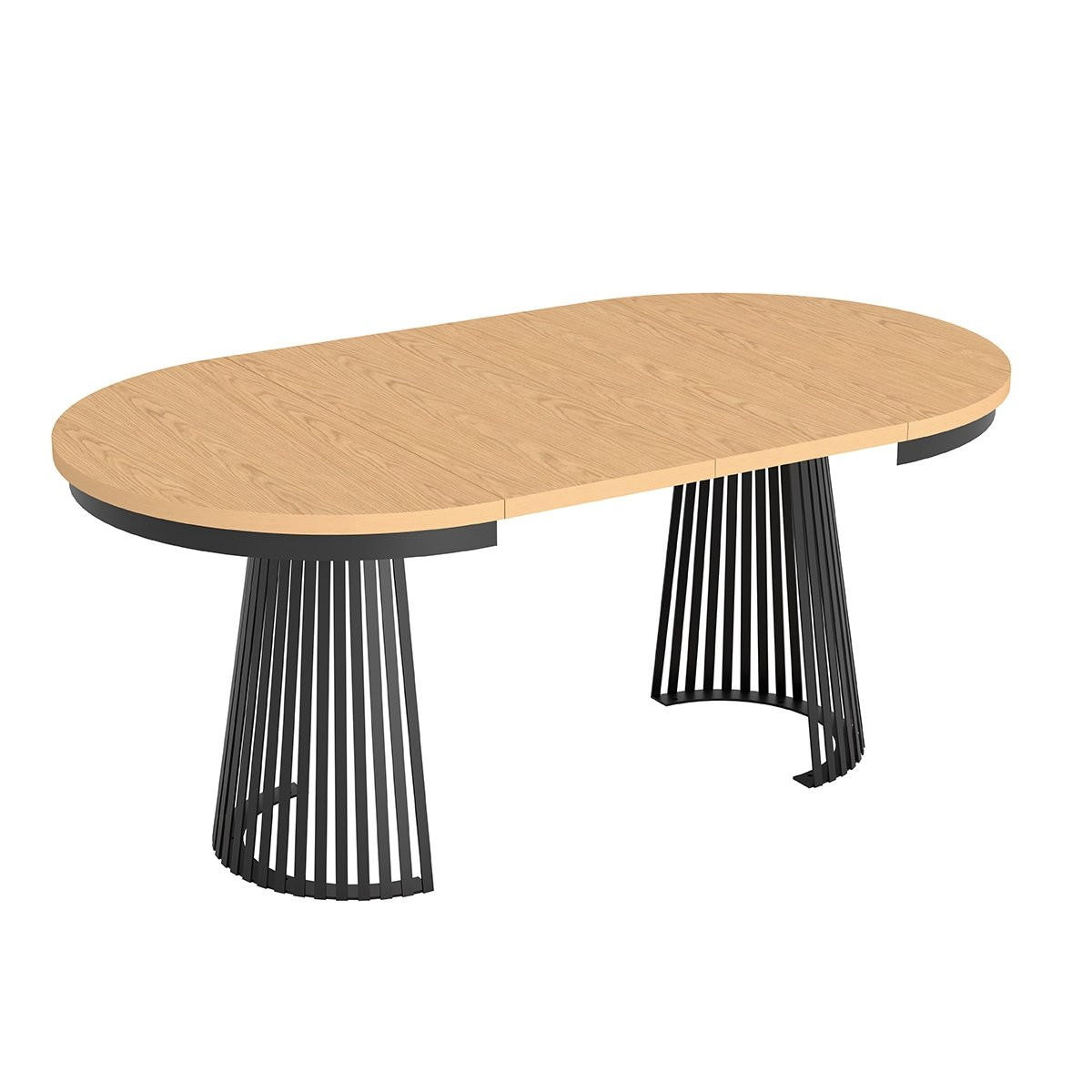 ESSTISCH TRAVIS Ausziehbar 100 - 180 / 100 x 76,6 cm - Eichefarben/Schwarz, Holz (100/100/76.6cm) - MASSENO
