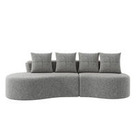 BIGSOFA Loungesofa,3er-Sofa,reich gepolstert,Leinenstoff,Hellgrau - Hellgrau, Textil (240/63/109cm) - LVHOM