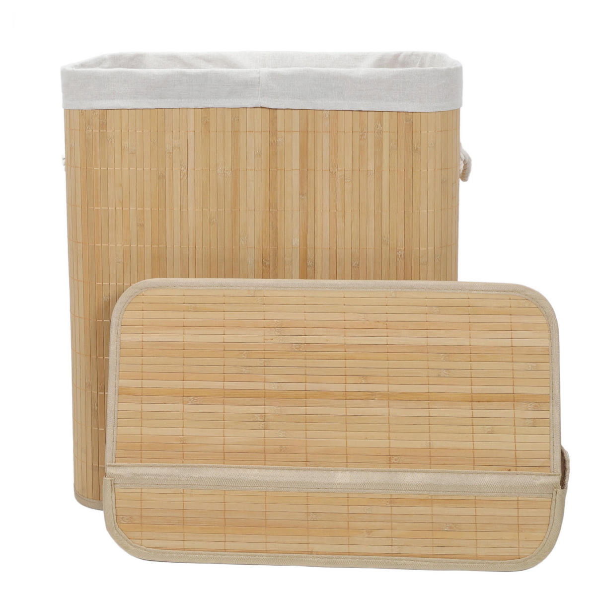 WÄSCHEKORB Bambus Arvi 100 l - Beige, Naturmaterialien (32/60/52cm) - NUXIO