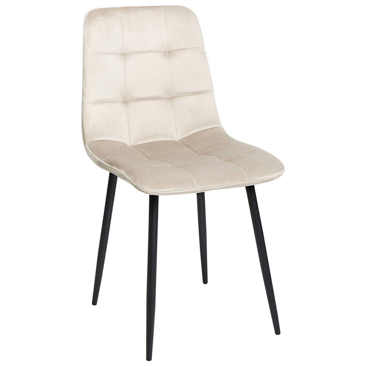 ÉTKEZŐSZÉK 4 darabos Szett Bársony Tópszín Powell - bézs/fekete, textil (40/88/62cm) - Beliani