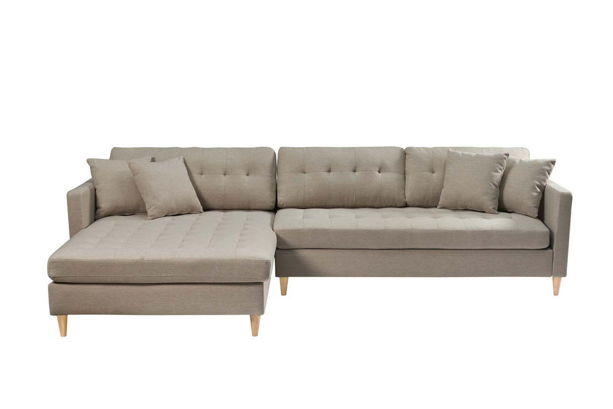 ECKSOFA Stoff sandfarben - Sandfarben, Textil (290/177cm) - ebuy24