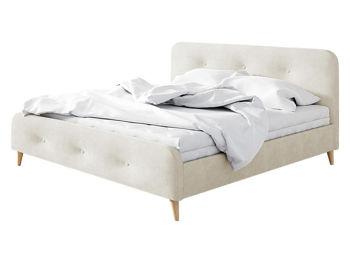 POLSTERBETT Loham New - Beige/Naturfarben, Holz/Holzwerkstoff (160/200cm) - MIRJAN24