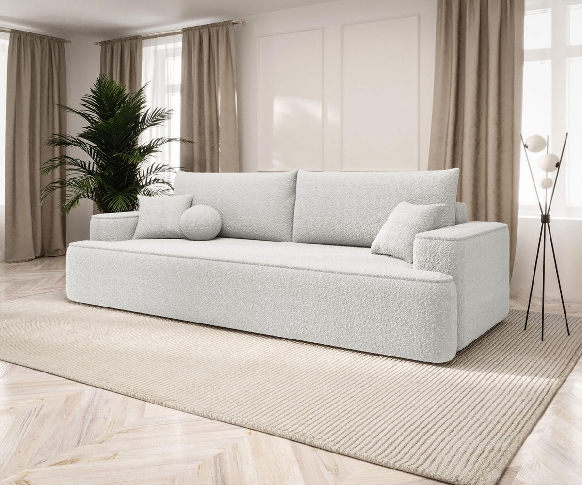 SOFA mit Schlaffunktion FIGO Quelle 01 - Weiß, Textil (250/75/150cm) - Bedante