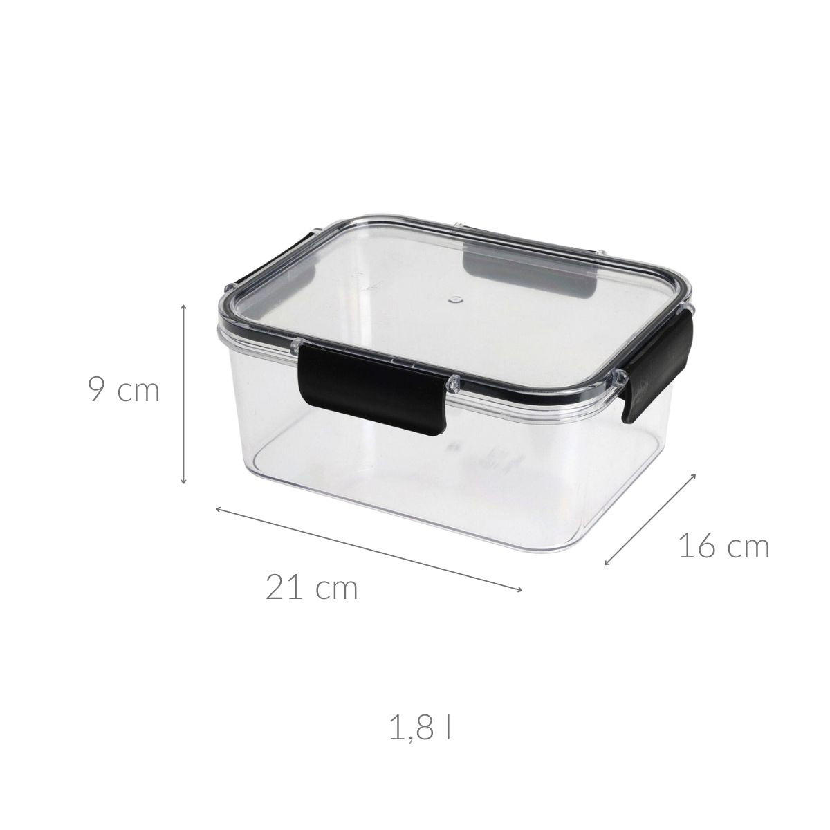 LEBENSMITTELBEHÄLTER Kunststoff mit Deckel - Transparent, Kunststoff (16/9/21cm) - Excellent Houseware