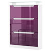 SCHUHSCHRANK Space Brombeer Hochglanz / Weiß Hochglanz - Brombeere, Holzwerkstoff (89/128/23cm) - Vladon