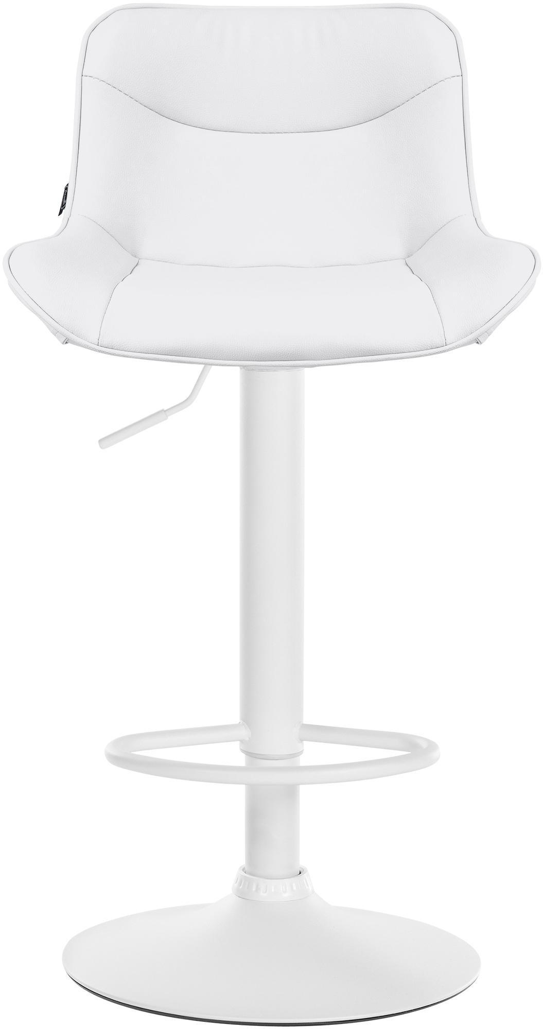 BARHOCKER Lederlook weiß - Weiß, Textil/Metall (49/85/51cm) - CLP