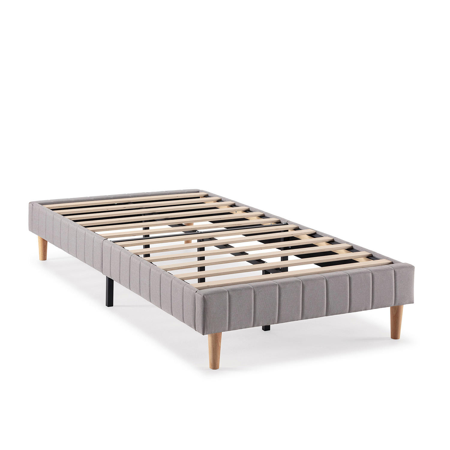 POLSTERBETT 90x190 cm Eris, Hellgrau - Hellgrau, Textil (192/92/30cm) - VS Venta-stock