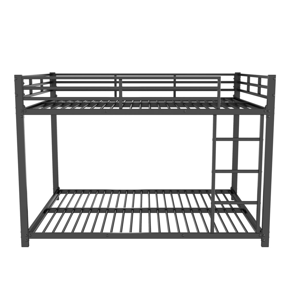 ETAGENBETT Kinderbette 140/200 cm aus Metall mit 26 cm Sicherheitsleisten Schwarz - Schwarz, Metall (140/200cm) - Modenvie