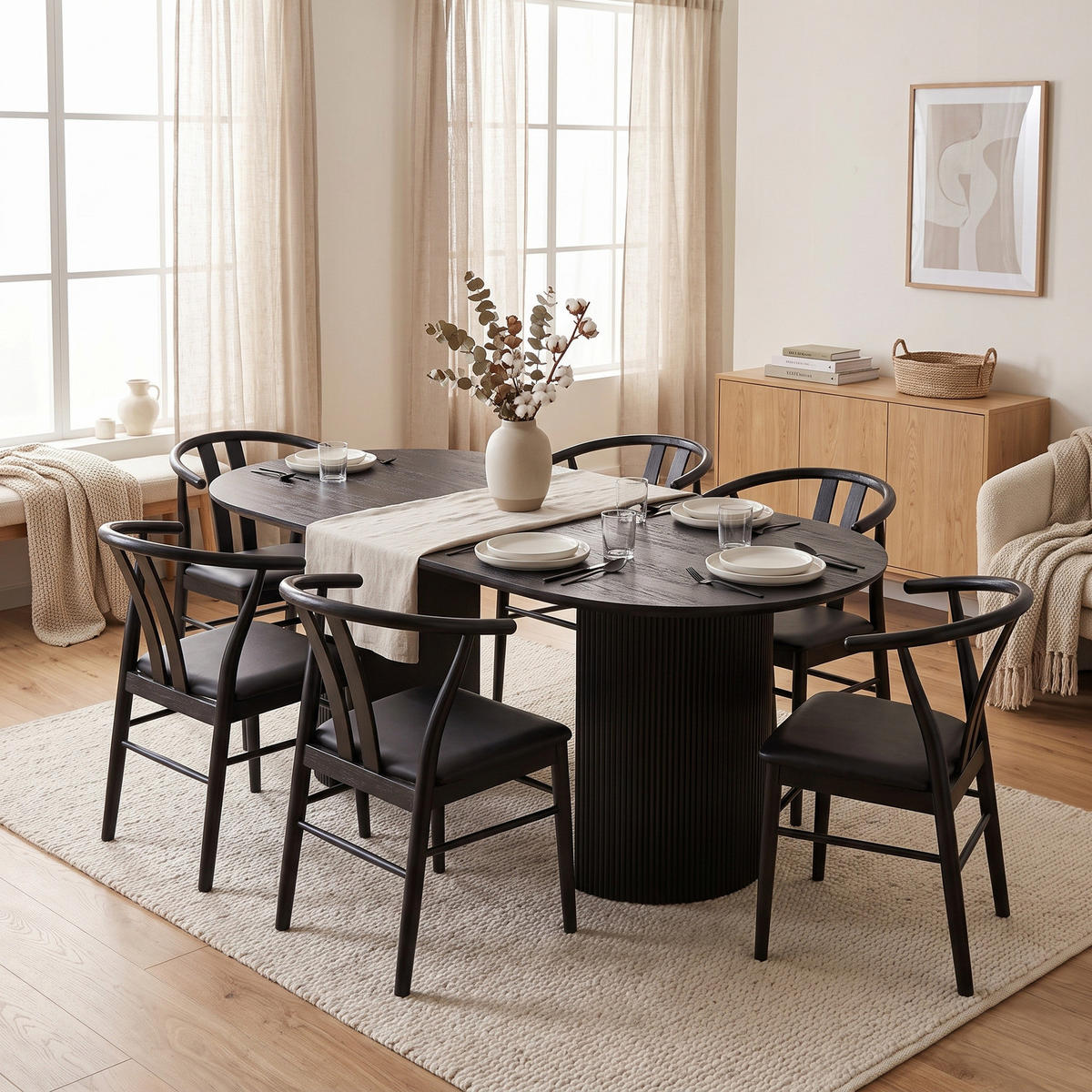 MATSTOL Andre 54 x 60 x 77 cm – svart - Svart, Bokträ/Trä (54/77/60cm) - ebuy24