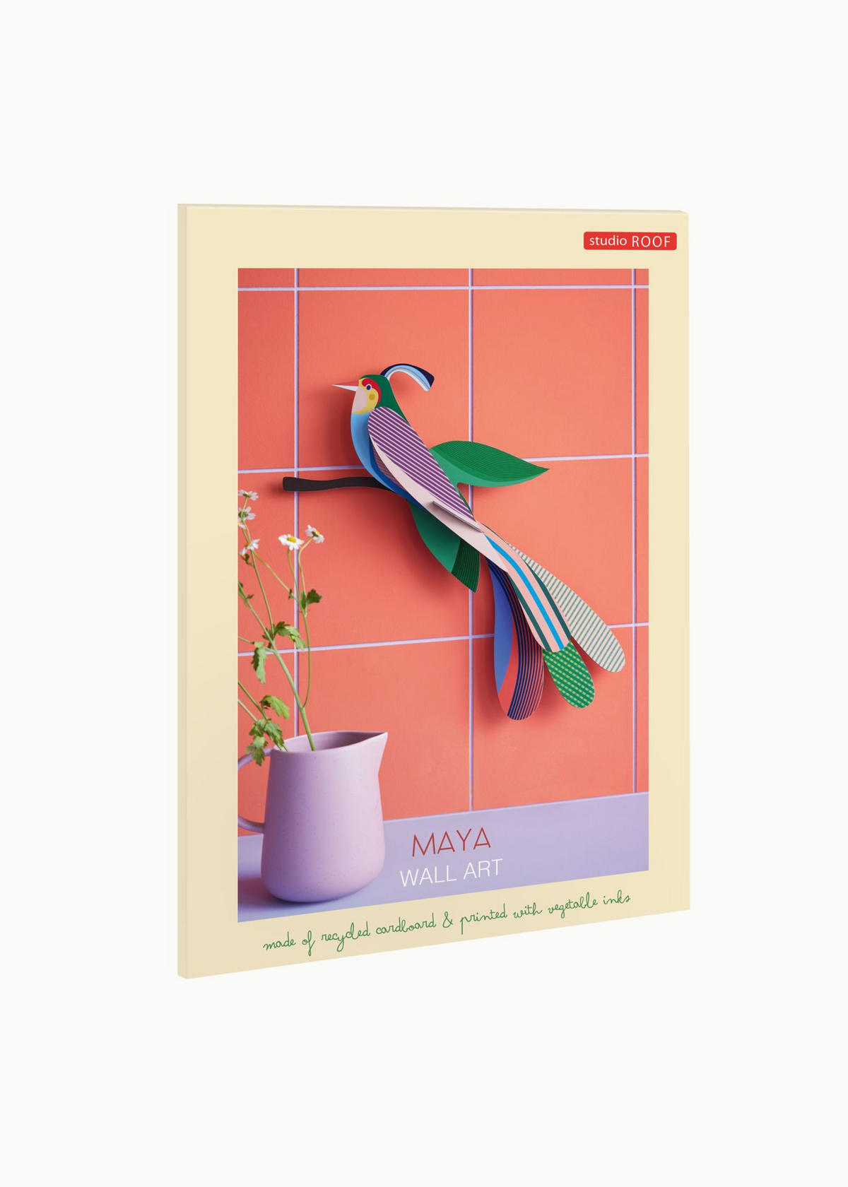 WANDDEKO Tropenvogel Maya 5.7/47.3 cm - Multicolor, Wellpappe (5.7/47.3/28cm) - KUNSTLOFT