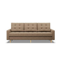 SOFA 3-SITZER MIT SCHLAFFUNKTION ELMA, Braun - Braun, Textil (212/88/92cm)